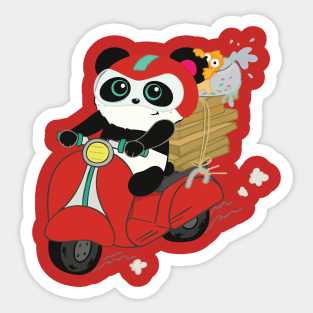 Panda motorcycle Sticker